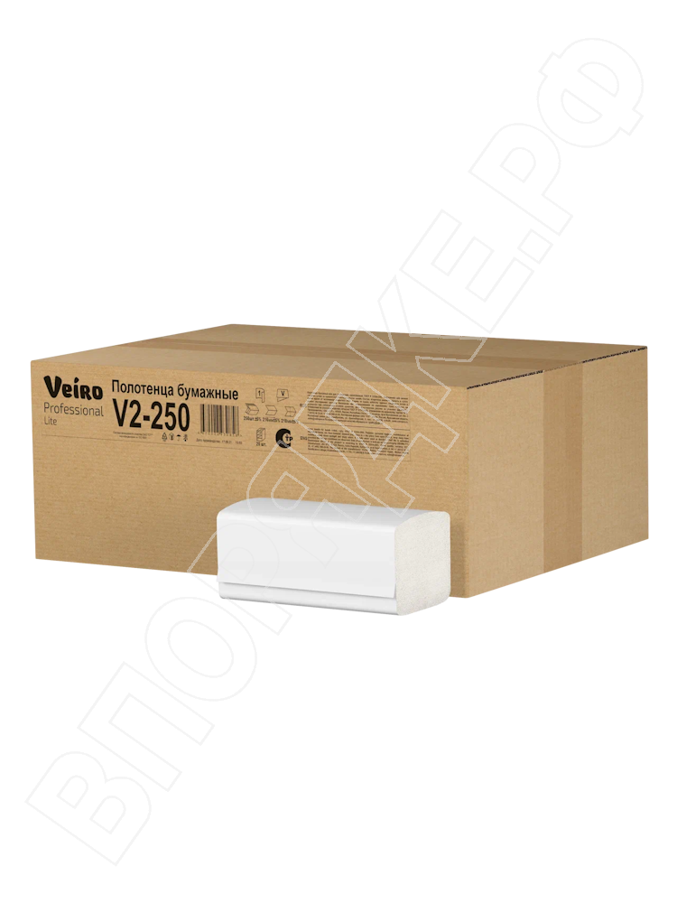 Полотенца V-сложение "Veiro" V2-250 comfort 1сл/25г 250л/1уп