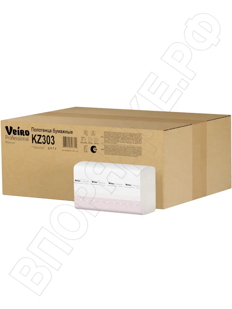 Полотенца Z-сложение "Veiro" KZ303  premium 2сл 200л/1уп