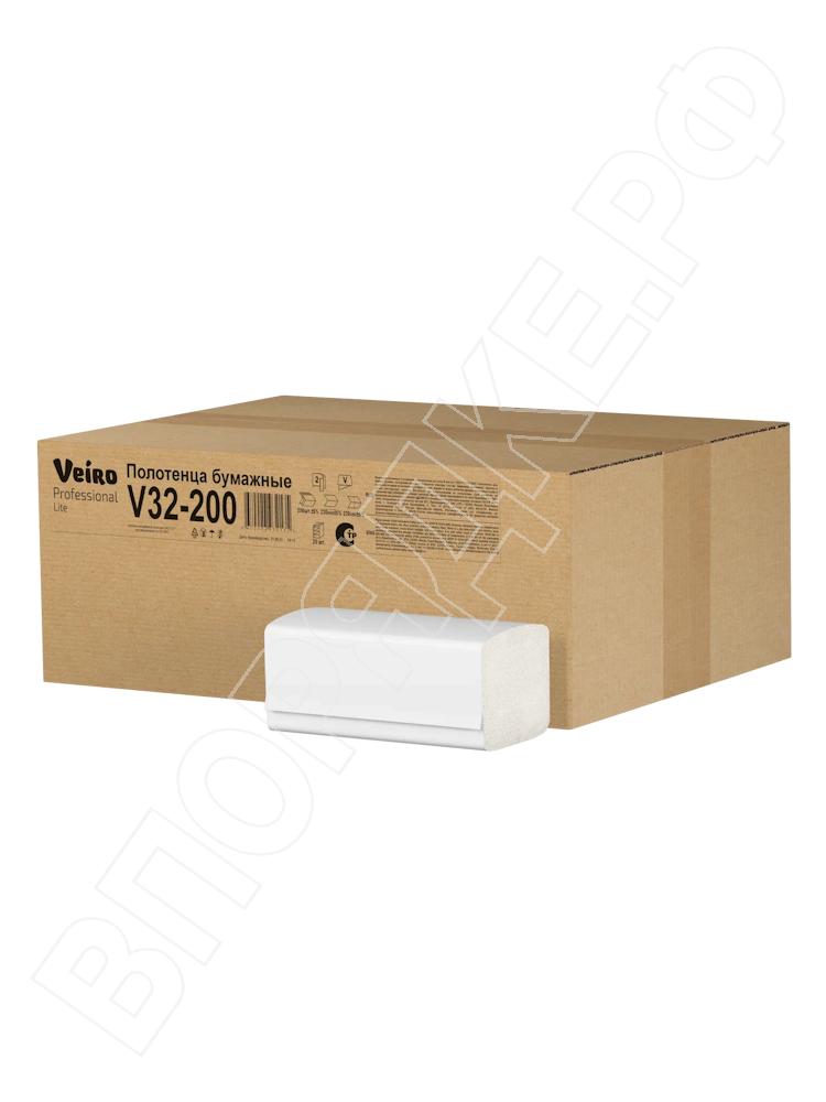 Полотенца V-сложение "Veiro" V32-200 premium 2сл 200л/1уп