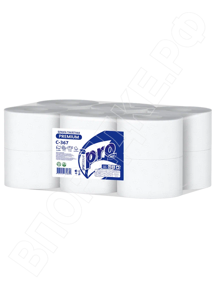 Туал.бум."Protissue" Premium 2сл. c центр/вытяжкой С367 112м 1рул
