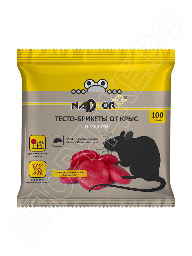 Тесто "Nadzor" от мышей и крыс 100г