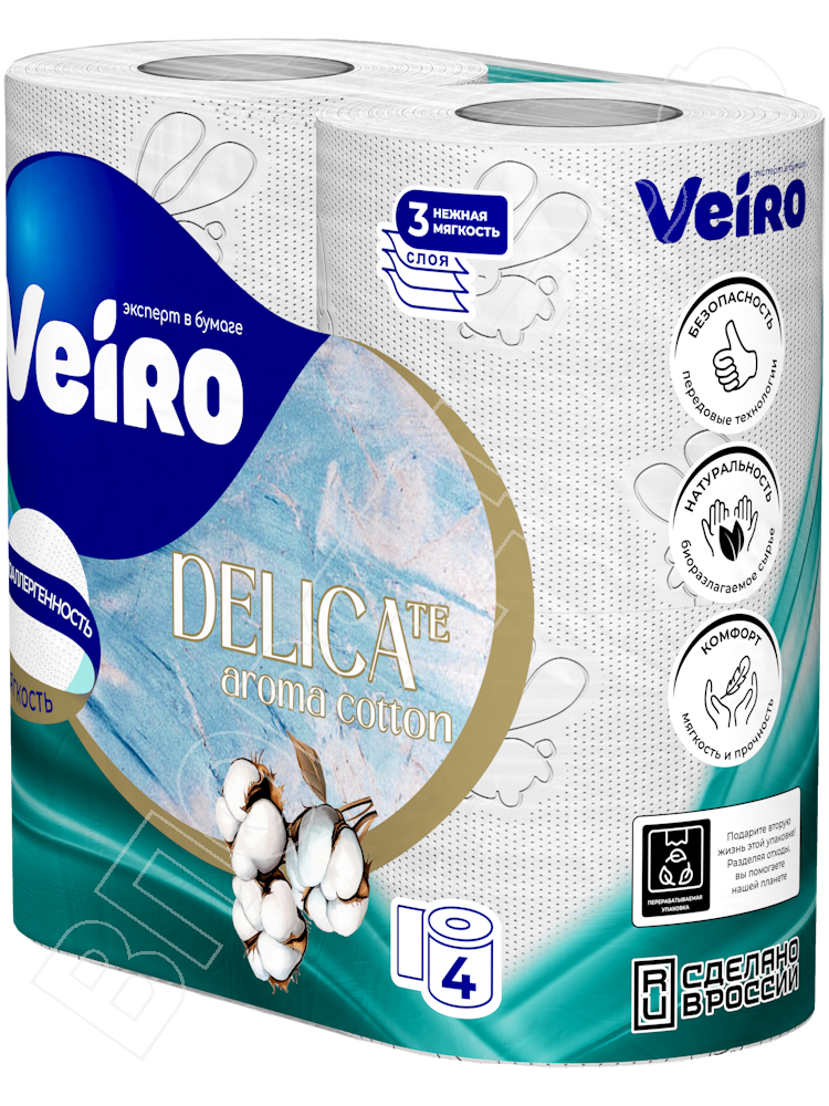 Туал.бум."Veiro" 9С34 Elite 3сл. 17.5м 4 рул/уп (10*4)