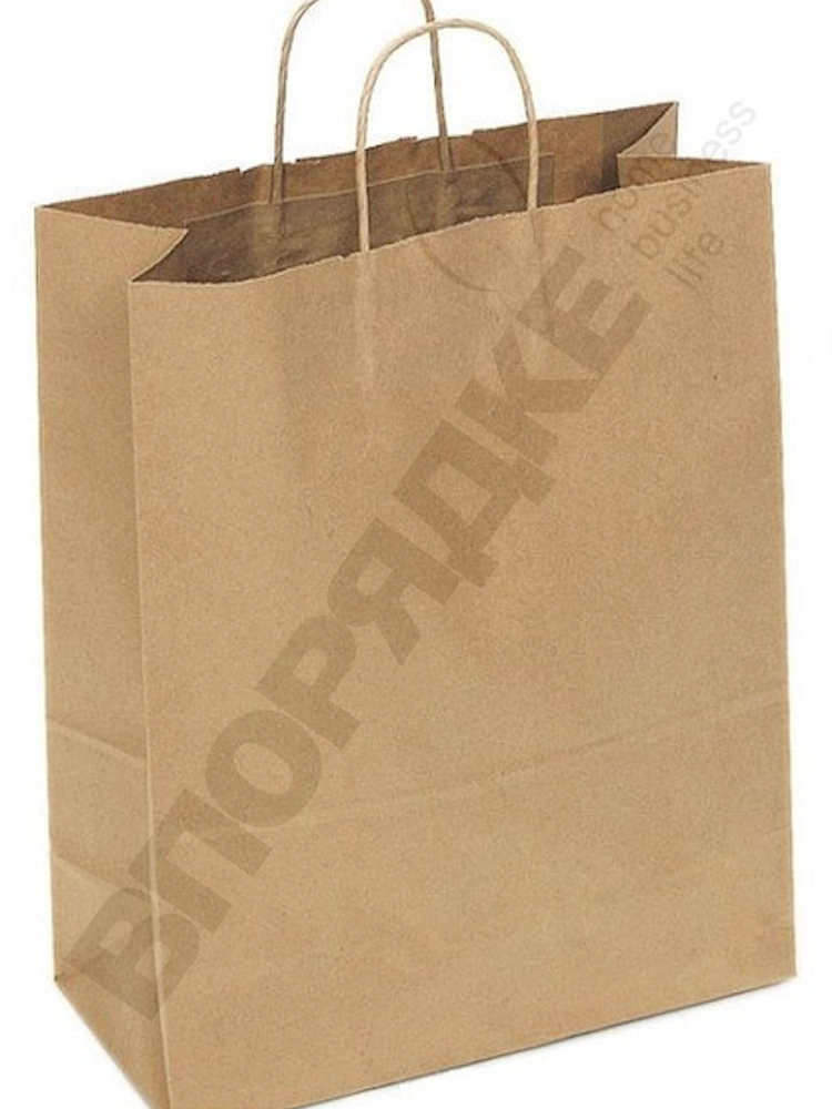 Пакет бумажный с кручен. ручкой 320х200х370 крафт 1шт. (200)