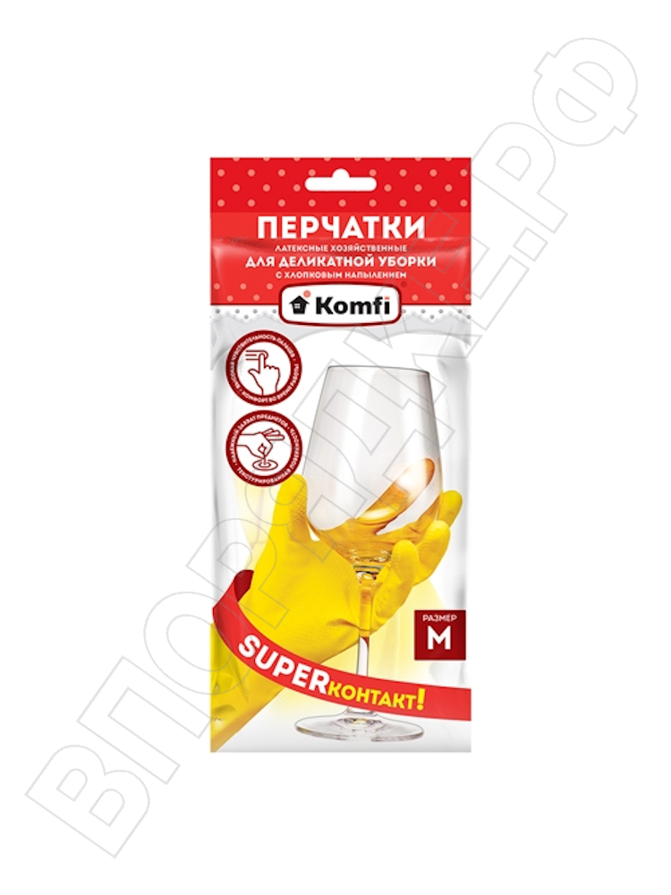 Перчатки "Komfi" д/деликатной уборки M 1пара/уп
