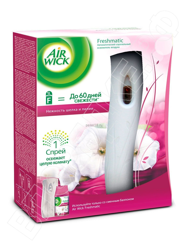 Диспенсер "AirWick" (комплект) Нежный щелк и лилия 250мл.
