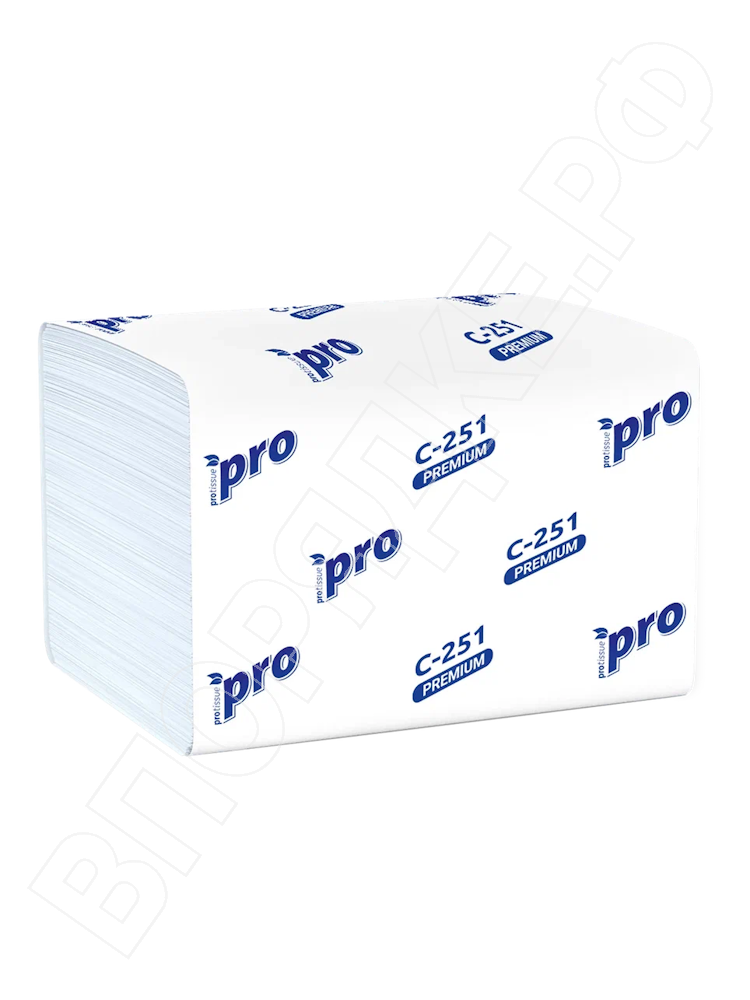 Салфетки "Protissue" С251 V-сложение д/диспенсеров белые 200шт/уп (20)