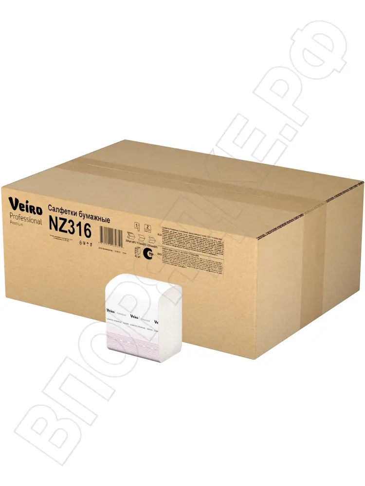 Салфетки L-сложени "Veiro" professional NZ316 1сл. д/диспенсеров 42уп/кор