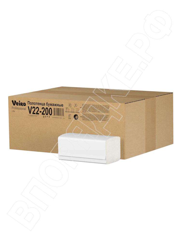 Полотенца V-сложение "Veiro" V22-200 comfort 2сл 200л/1уп