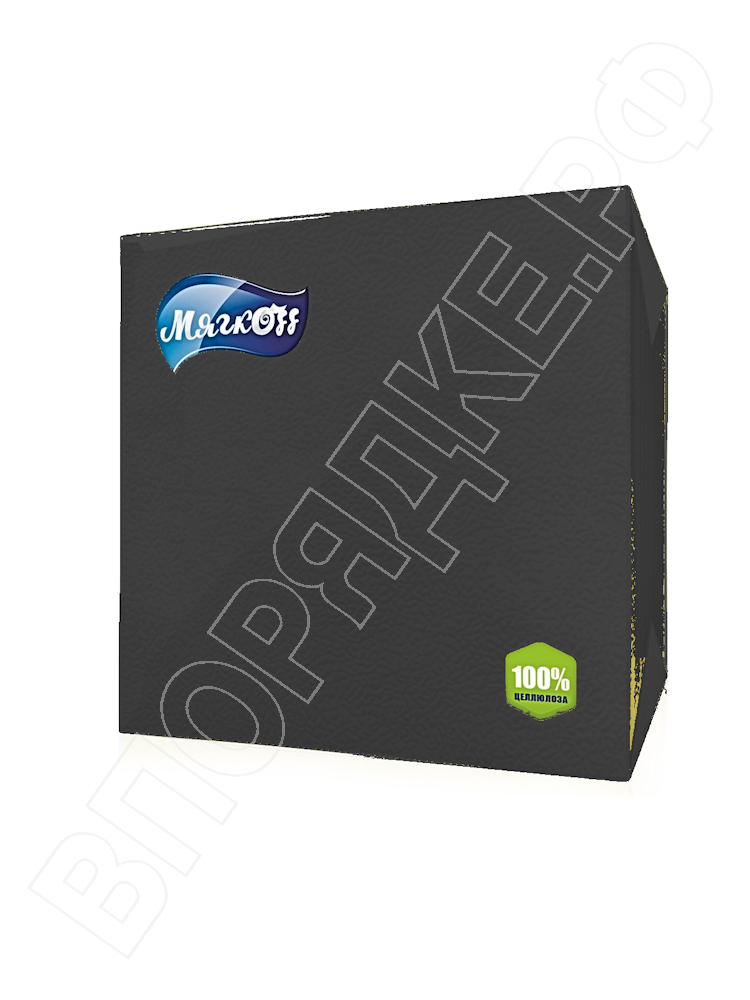 Салфетки "Мягкоff Premium" 24*24 черные (2сл) (100листов/уп) 36уп/кор