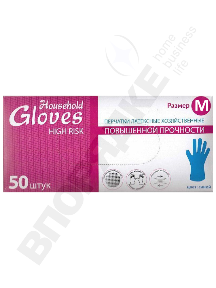 Хозяйственные перчатки Household Gloves (M) ГП 25пар/уп