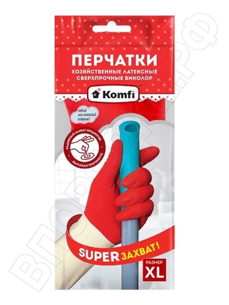 Перчатки "Komfi" СВЕРХПРОЧНЫЕ размер XL 1пара/уп