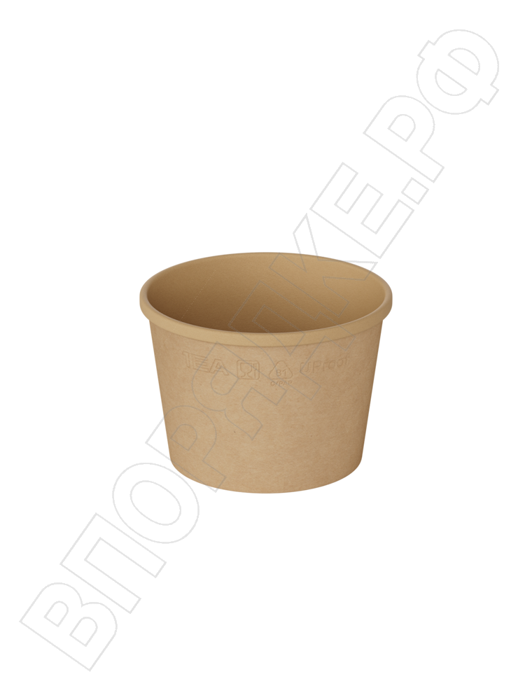 Контейнер д/супа OneBowl UP bottom "1EA" крафт 380мл (550) 25шт/уп
