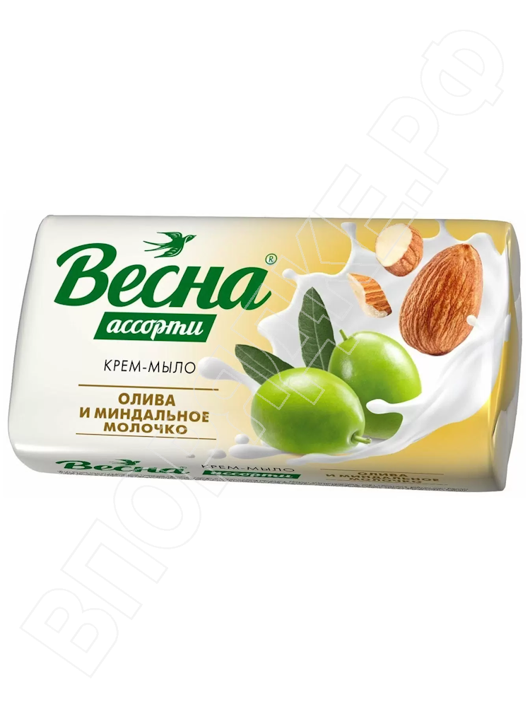 Мыло туалетное "ВЕСНА" олива, миндаль 90г