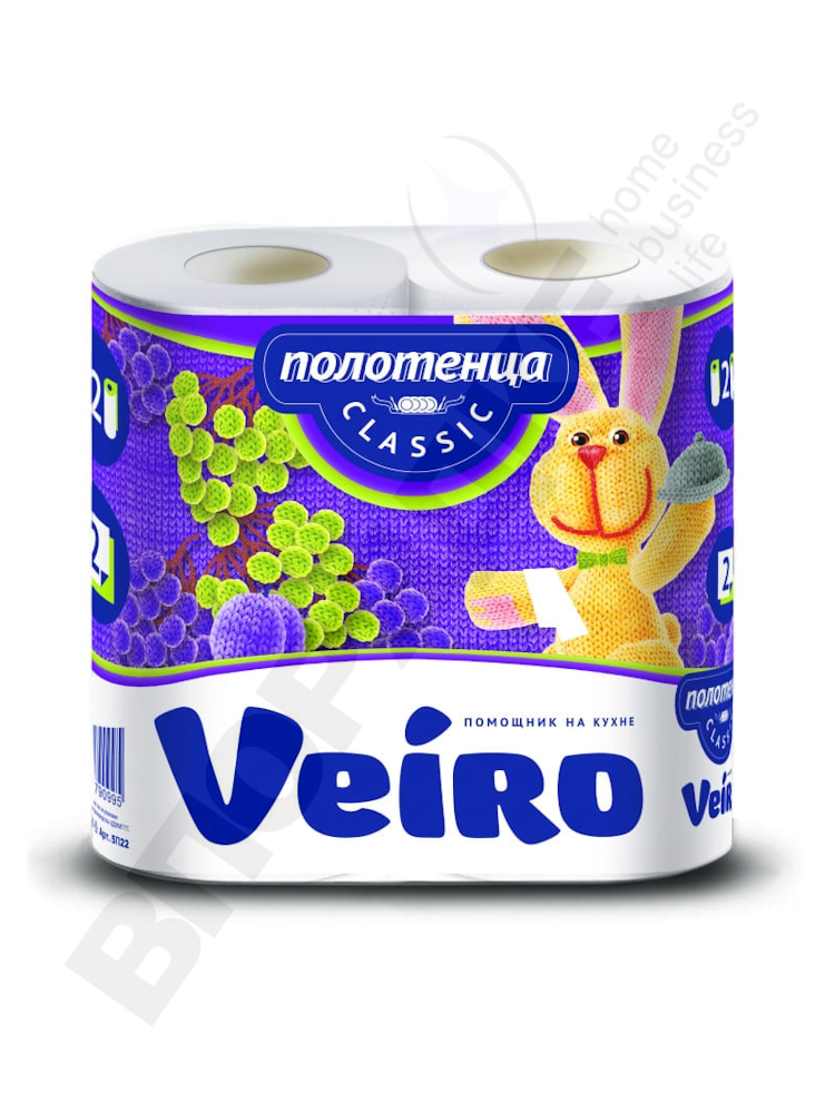 Полотенца "Veiro" 3П22NN comfort 2сл. (12*2) 2рул/уп