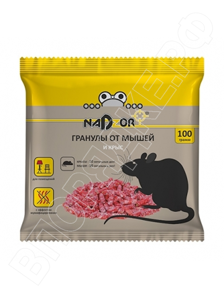 Гранулы "Nadzor" от мышей и крыс 100г.