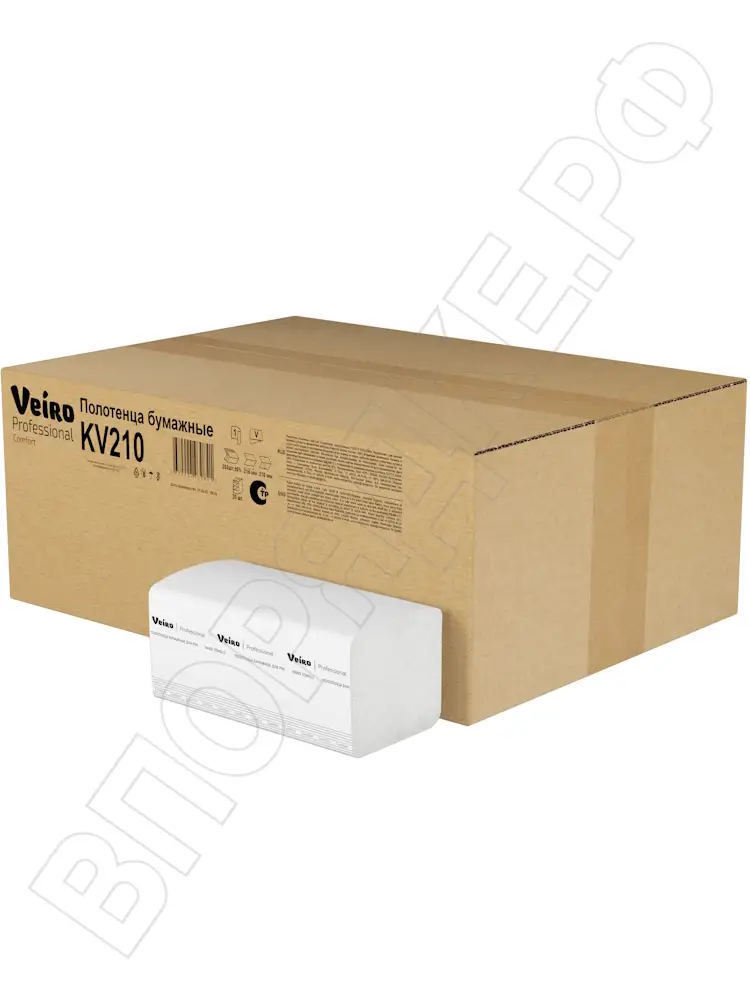 Полотенца V-сложение "Veiro" KV210 comfort 1сл 250л/1уп