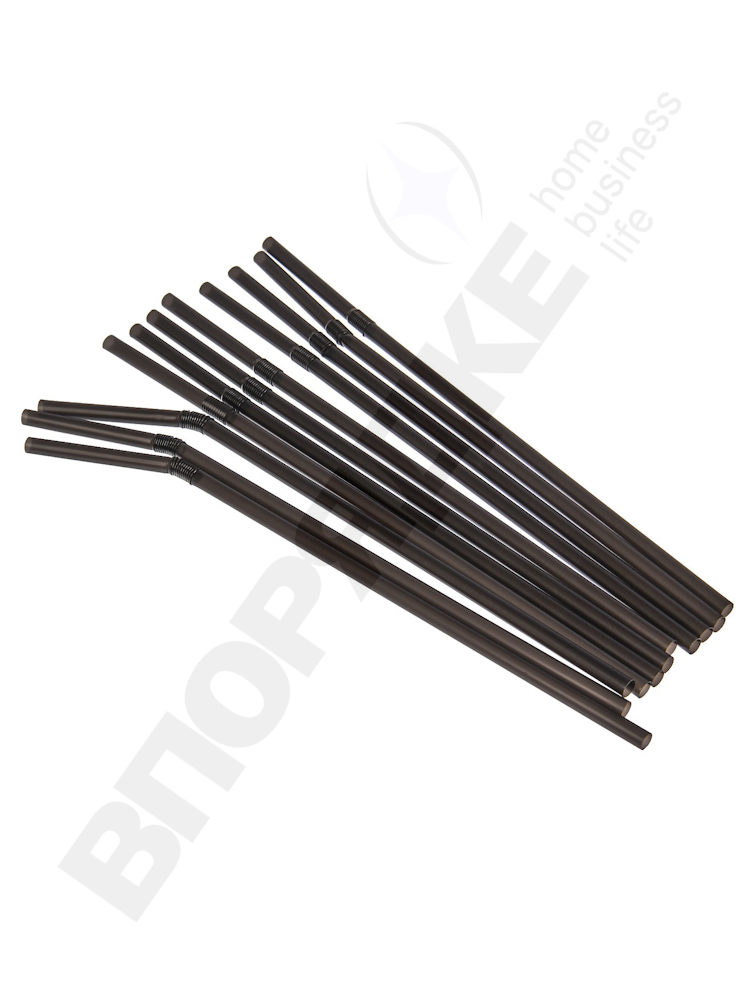 Трубочки d5*210 с гофрой КП черные 250шт/уп