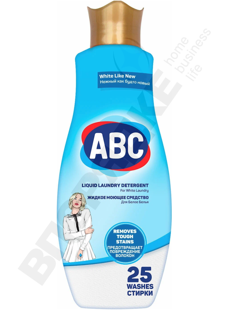 Средство для стирки, гель "ABC" для белого 1,5л