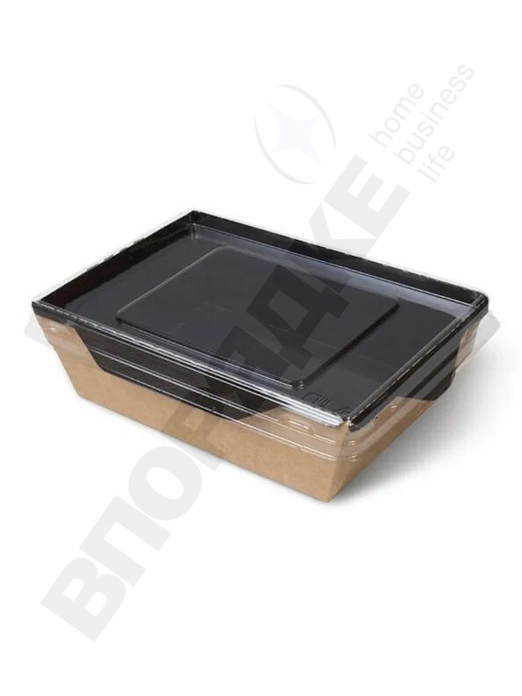 Контейнер салатник с прозр.крышкой "DoECO OpSalad 400" Black (800) 400мл 50шт/уп