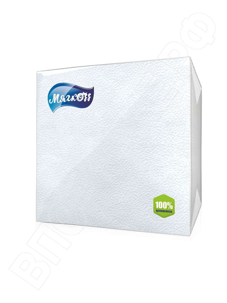 Салфетки "Мягкоff Premium" 24*24 белые (2сл) (100листов/уп) 36уп/кор