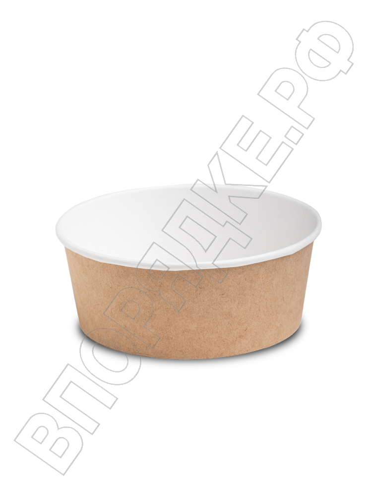 Контейнер КРУГЛЫЙ "OSQ Round bowl 750" КРАФТ 750мл (270) 45шт/уп