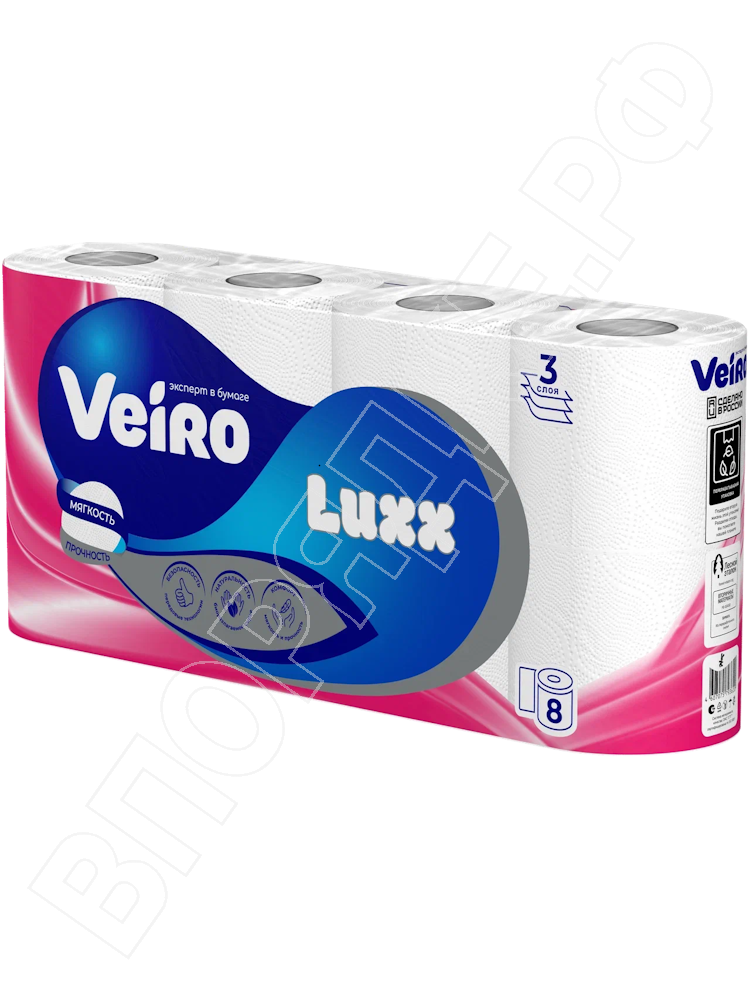 Туал.бум."Veiro" 5С38ОМ Luxoria 3сл. 17,5м 8рул/уп (6*8)