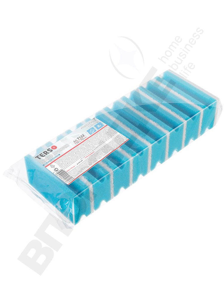 Губка д/клининга TERSO soft 130х70х44 синяя 8шт/уп