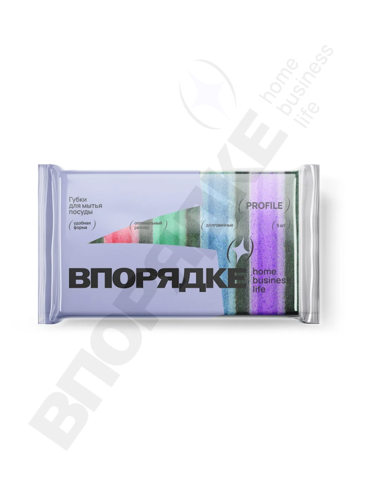 Губки д/посуды "ВПОРЯДКЕ" Profile 5 шт.