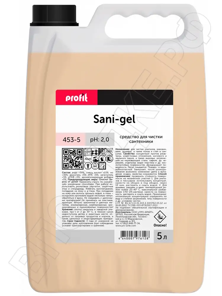 Profit Sani-gel Средство для чистки сантехники 5л