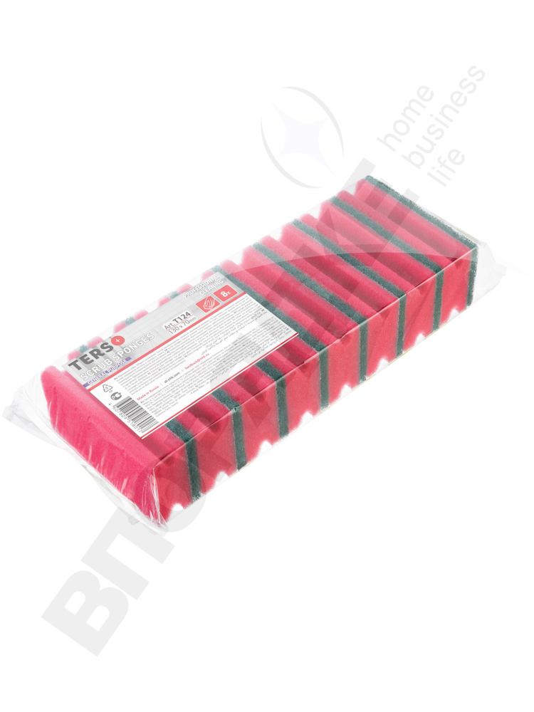 Губка д/клининга TERSO 760 130х70х45 красная 8шт/уп